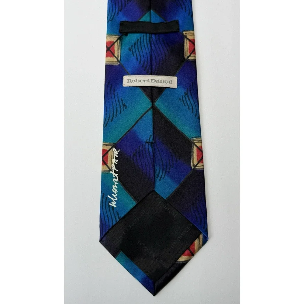 Robert‎ Daskal Hand Painted Artist Signed 100% Silk Tie NEW/Pre-Owned-Lot 3-USA